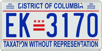 DC license plate EK3170