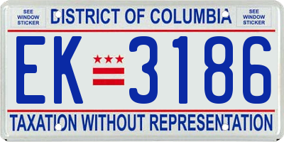 DC license plate EK3186