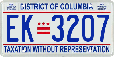 DC license plate EK3207