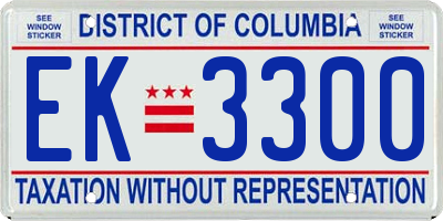 DC license plate EK3300