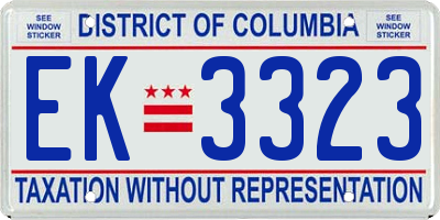 DC license plate EK3323