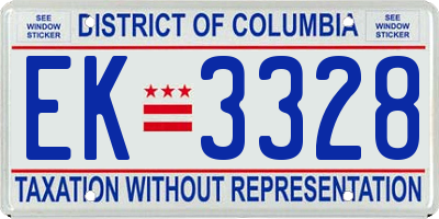 DC license plate EK3328