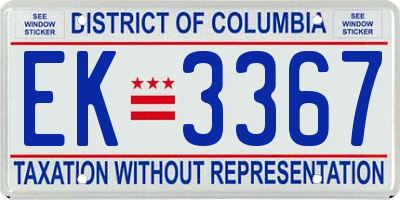 DC license plate EK3367
