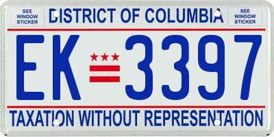 DC license plate EK3397