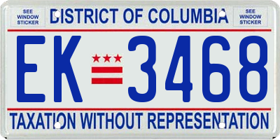 DC license plate EK3468
