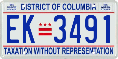 DC license plate EK3491
