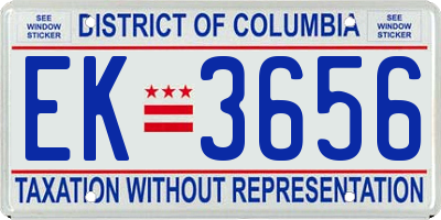DC license plate EK3656