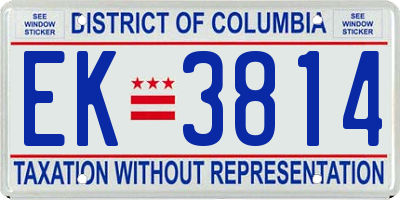 DC license plate EK3814