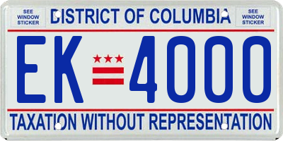 DC license plate EK4000