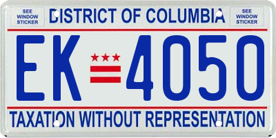 DC license plate EK4050