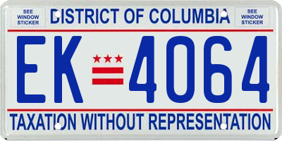 DC license plate EK4064