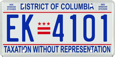 DC license plate EK4101