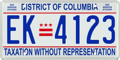 DC license plate EK4123