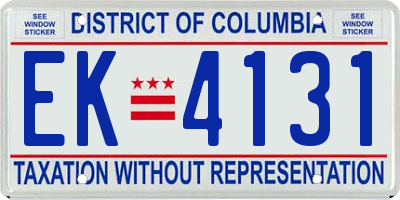 DC license plate EK4131