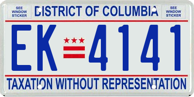 DC license plate EK4141