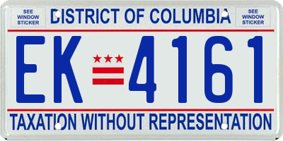 DC license plate EK4161