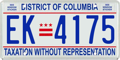 DC license plate EK4175