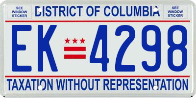 DC license plate EK4298