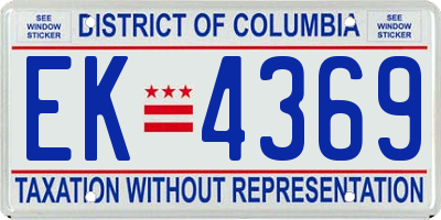 DC license plate EK4369