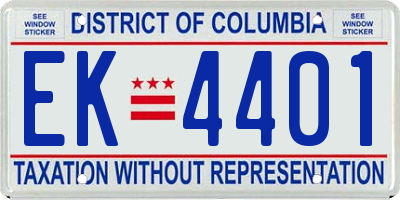 DC license plate EK4401