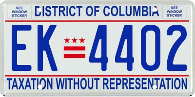 DC license plate EK4402