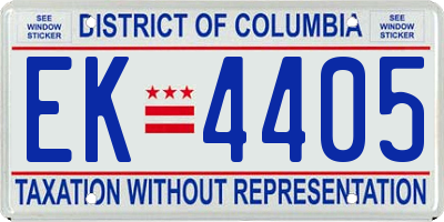 DC license plate EK4405