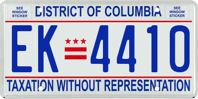DC license plate EK4410