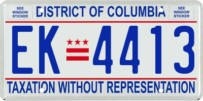 DC license plate EK4413