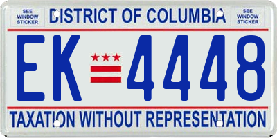 DC license plate EK4448