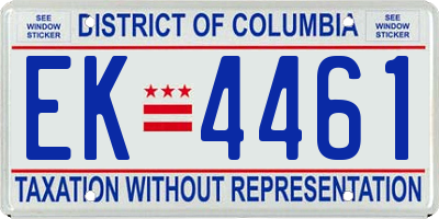 DC license plate EK4461
