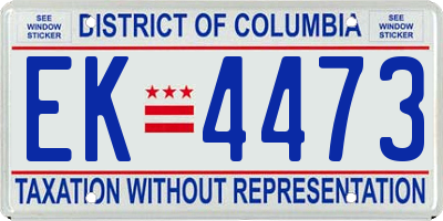 DC license plate EK4473