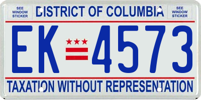 DC license plate EK4573