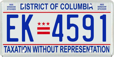 DC license plate EK4591