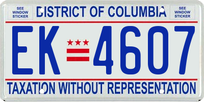 DC license plate EK4607