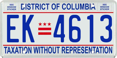 DC license plate EK4613