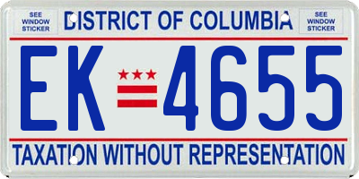 DC license plate EK4655