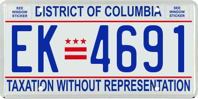 DC license plate EK4691