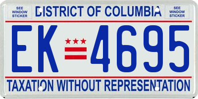 DC license plate EK4695