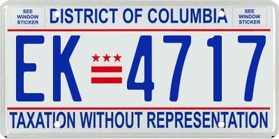 DC license plate EK4717