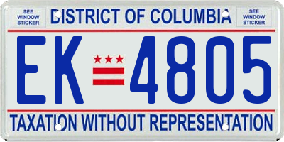 DC license plate EK4805