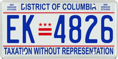 DC license plate EK4826
