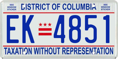 DC license plate EK4851