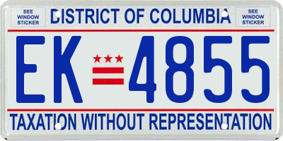 DC license plate EK4855