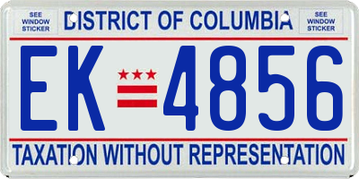 DC license plate EK4856