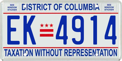 DC license plate EK4914