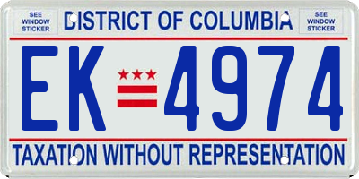 DC license plate EK4974