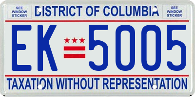 DC license plate EK5005