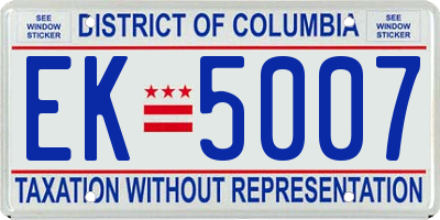 DC license plate EK5007