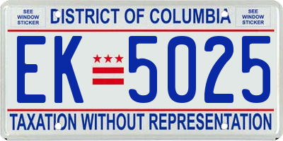 DC license plate EK5025