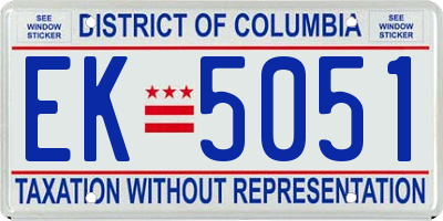 DC license plate EK5051